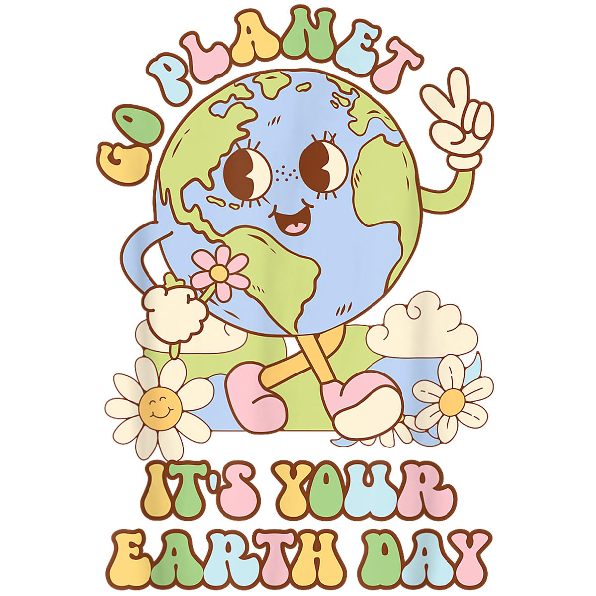 Go Planet It39s Your Earth Day 2025 Teacher Kids Retro Earth PNG DesignEarth Day 2025Retro Earth PngTeacher Earth DesignKids Earth Day Graphic Tee – Warm & Stylish · Great Gift For Fans