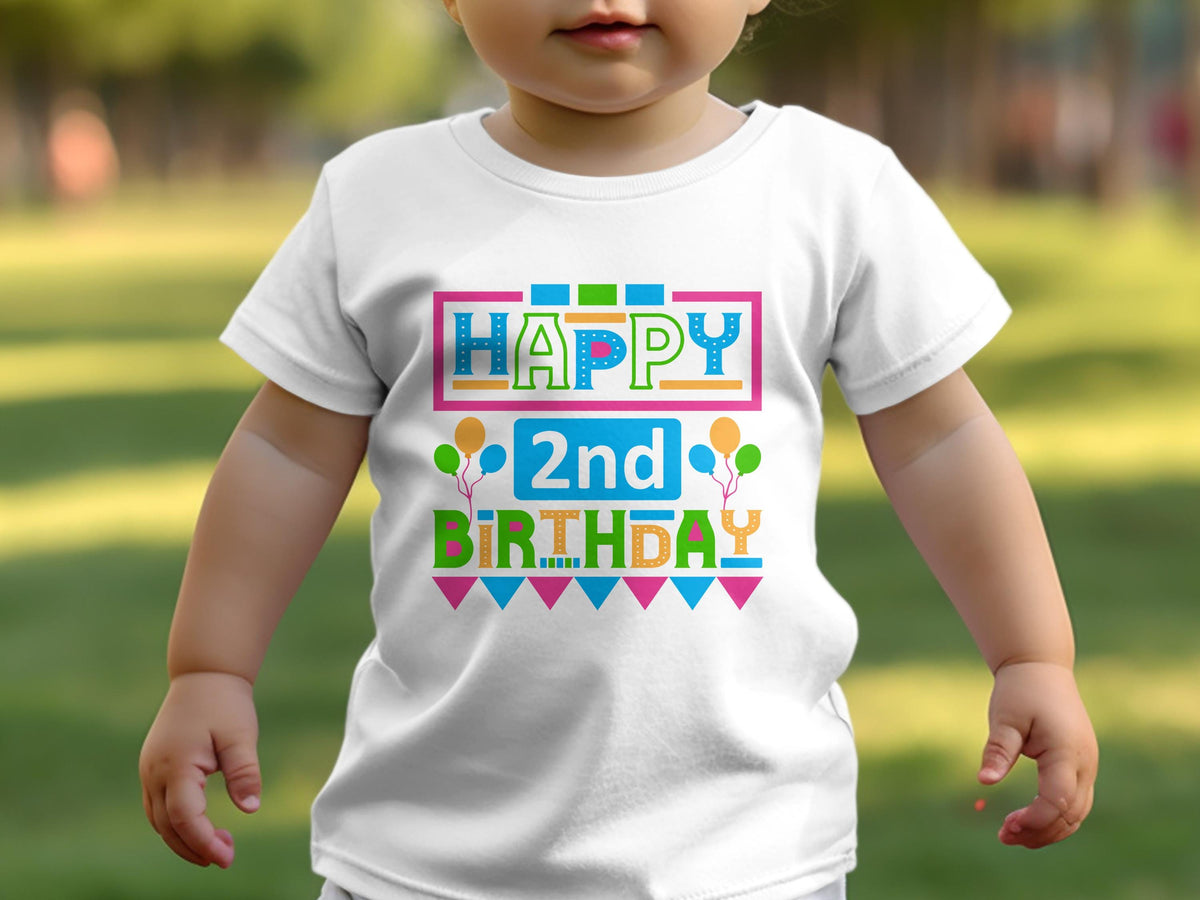 Boys 2nd Birthday T Shirt Happy 2nd Birthday Balloons Graphic Toddler Shirt Second Birthday Outfit White T Shirt Kids Party Tee Graphic Tee – Easygoing Wear · Trending Graphic Apparel