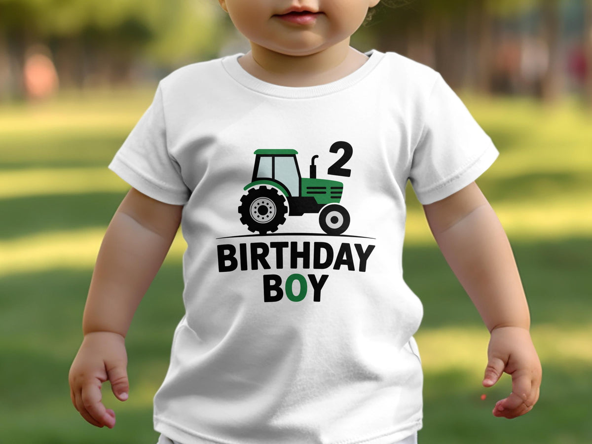 Boys 2nd Birthday T Shirt White TShirt Tractor Theme Birthday Boy Shirt Funny Second Birthday Gift Boys 2 Year Old Party Tee Graphic Tee – Cozy Vibes · Perfect For Daily Wear