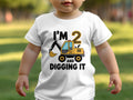 Boys 2nd Birthday T Shirt I39m 2 and Digging It Construction Theme Shirt Boys Birthday Outfit Toddler Birthday Shirt White TShirt Graphic Tee – Easygoing Wear · Perfect For Daily Wear