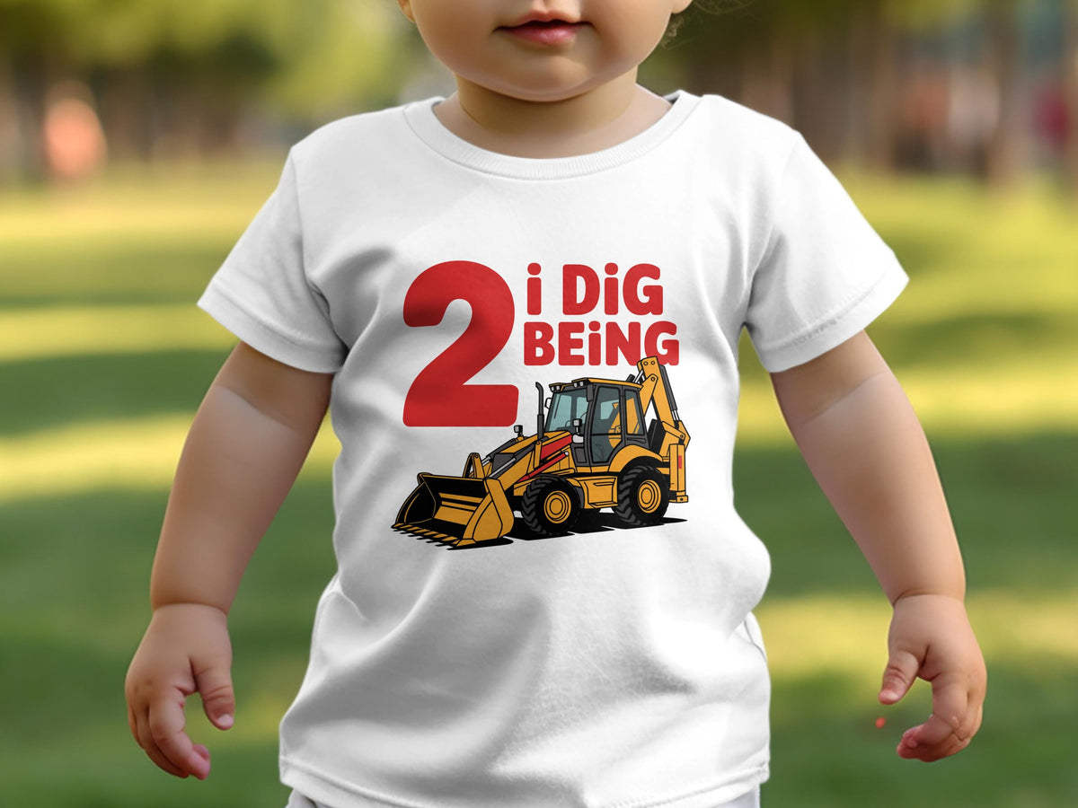 Boys 2nd Birthday T Shirt I Dig Being Two Tractor Shirt White TShirt Cute Toddler Birthday Shirt Graphic Tee – Feel-Good Design · Trending Graphic Apparel