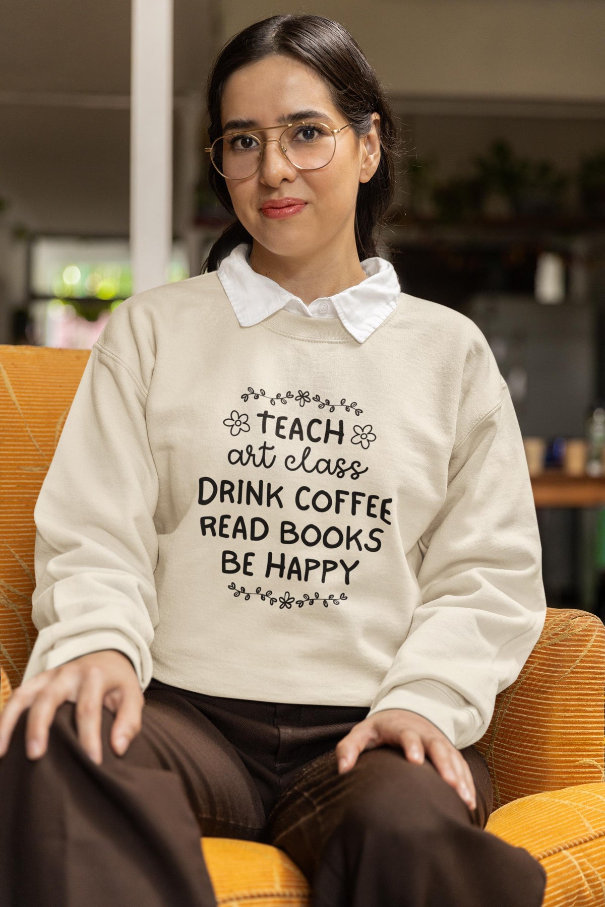 Elementary Art Teacher Sweatshirt with Flowers Teach Art Class and Drink Coffee Book Lover Shirt Cute Art Education Major Graduation Gift Sweatshirt – Everyday Comfort · Trending Graphic Apparel
