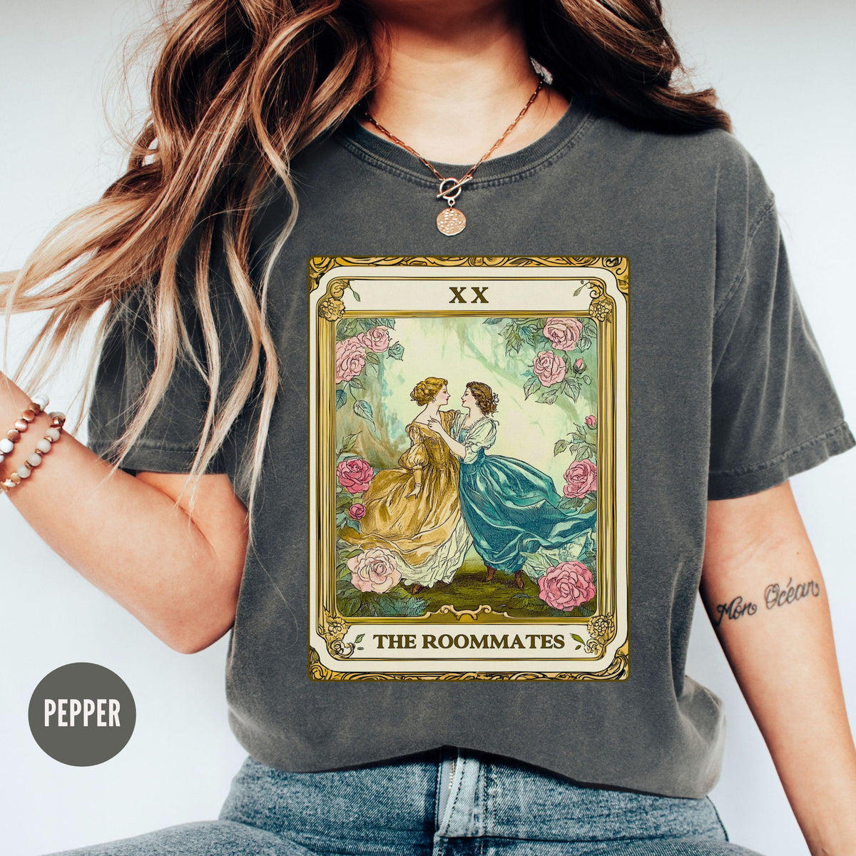 Subtle Lesbian Pride Shirt And They Were Roommates Sapphic Pride Tarot Card Tshirt WLW Femme TshirtQueer FashionBisexual Gay Love Merch Graphic Tee – Soft Feel · High-Quality Print