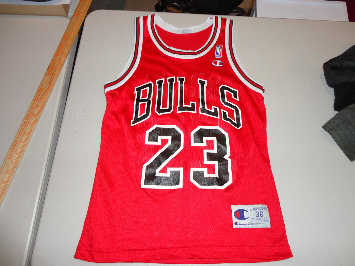 Vintage 9039s Chicago Bulls Michael Jordan Red Champion NBA Jersey 36 Jersey – Premium Graphic · Trending Graphic Apparel
