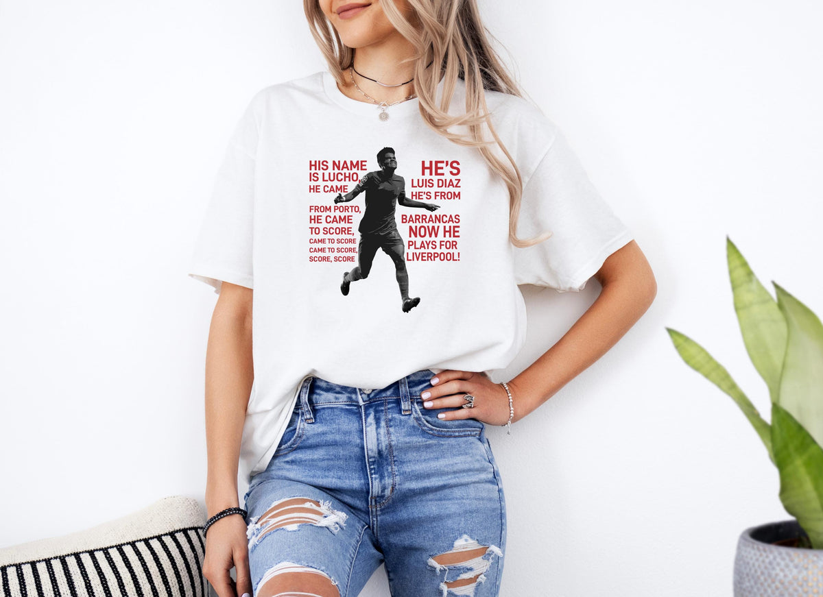 His Name is Lucho Shirt Diaz Graphic Tee Colombian Star T Shirt Lucho Fan Gift Soccer Supporter Apparel Unisex Casual Sweatshirt Sweatshirt – Bold Style · Must-Have Style