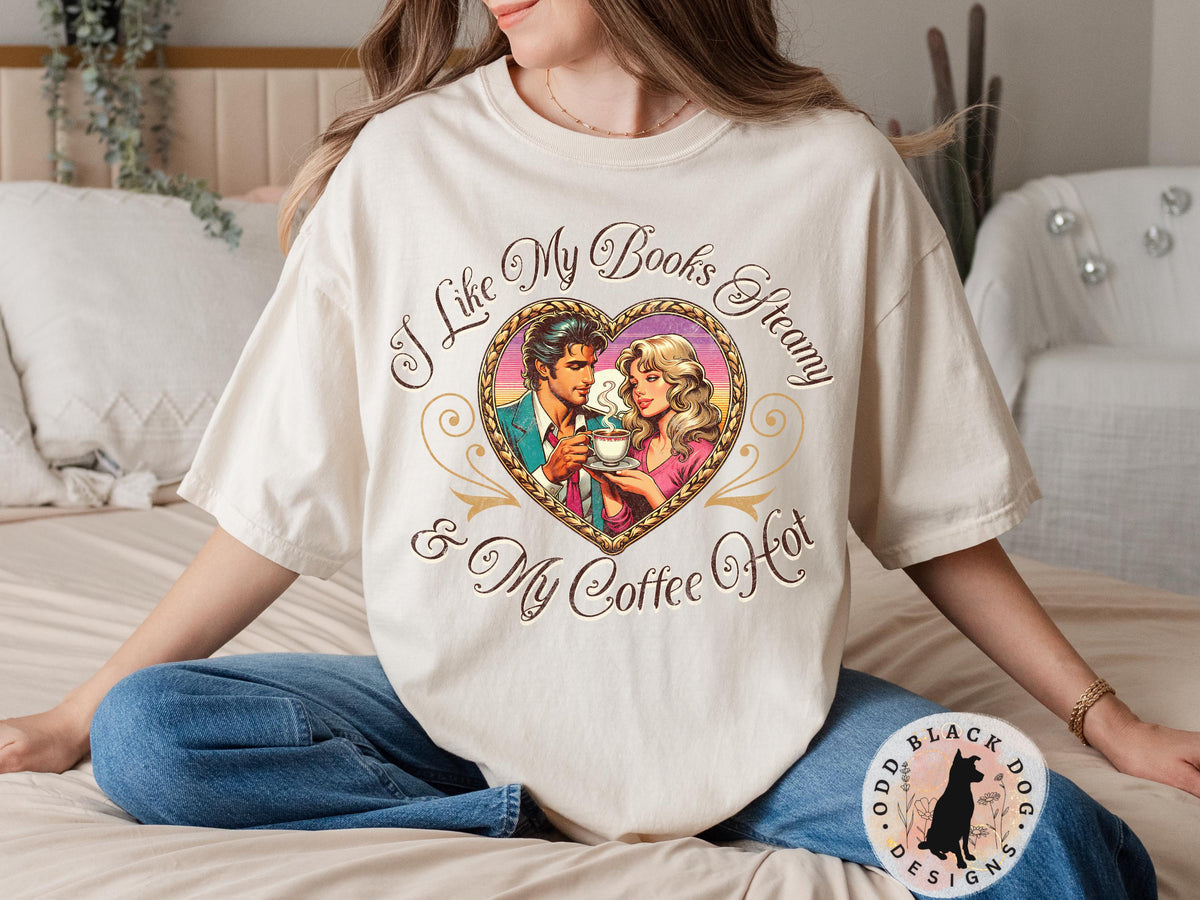 Steamy Book Lover Coffee Shirt Smut Shirt Romance Book Addict Tee Funny Romantasy Gift for Her Spicy Book Lover Gift for Librarian Graphic Tee – Warm & Stylish · Trending Graphic Apparel