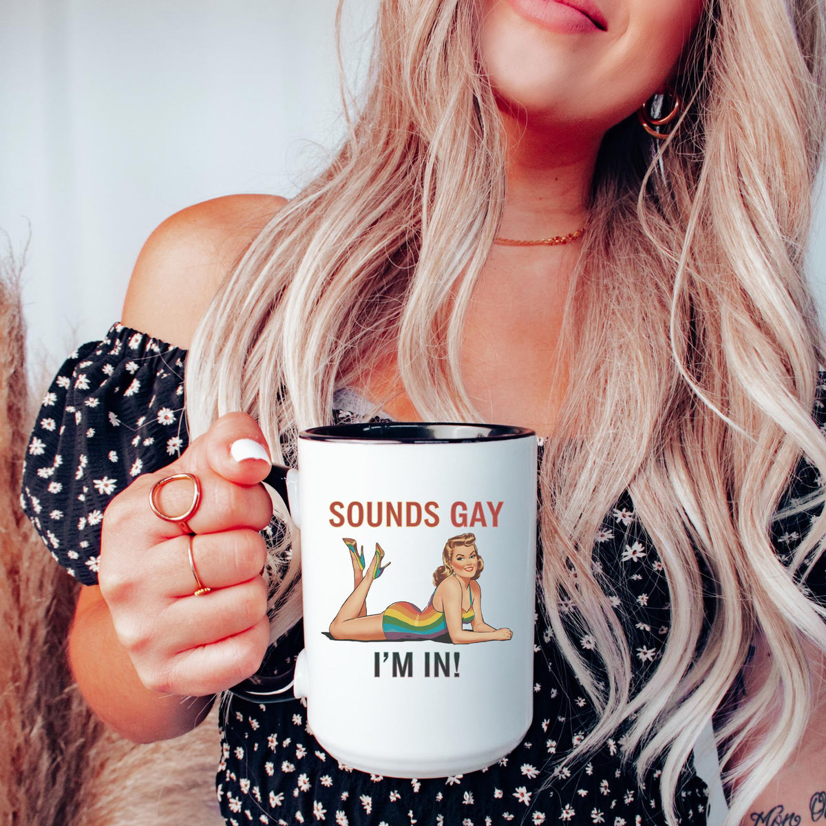 Sounds Gay I39m In Coffee Mug Pride Coffee Mug LGBTQ Gift for Gay Graphic Tee – Warm & Stylish · Great Gift For Fans