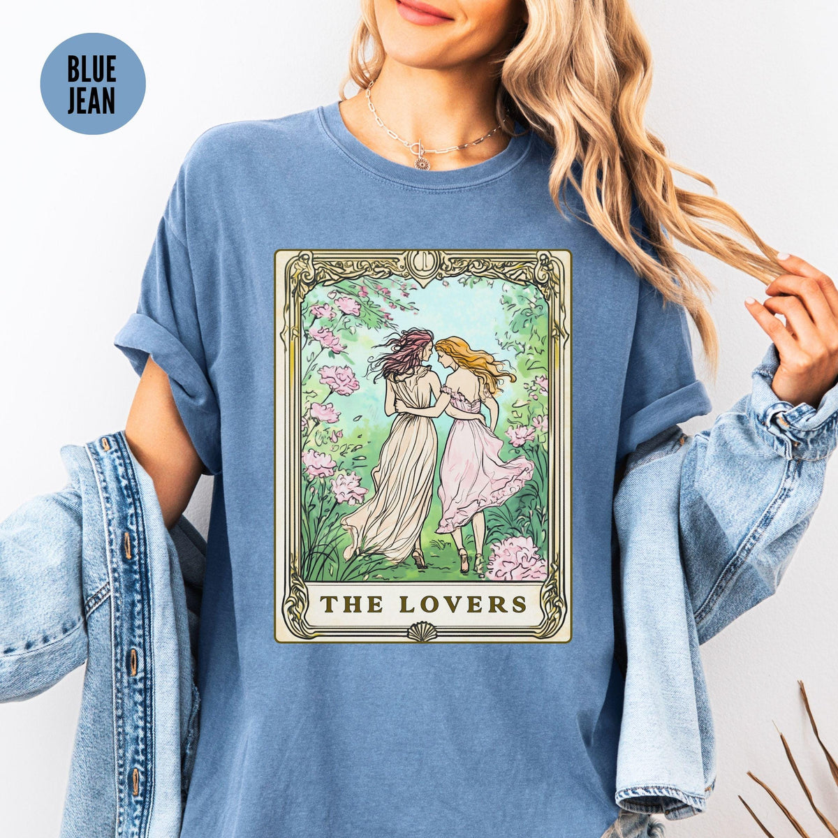 Subtle Lesbian Pride Shirt The Lovers Tarot Card Tshirt Sapphic Pride Merch WLW Femme Tshirt Queer Fashion Bisexual Gay Love Clothes Graphic Tee – Cozy Vibes · Trending Graphic Apparel
