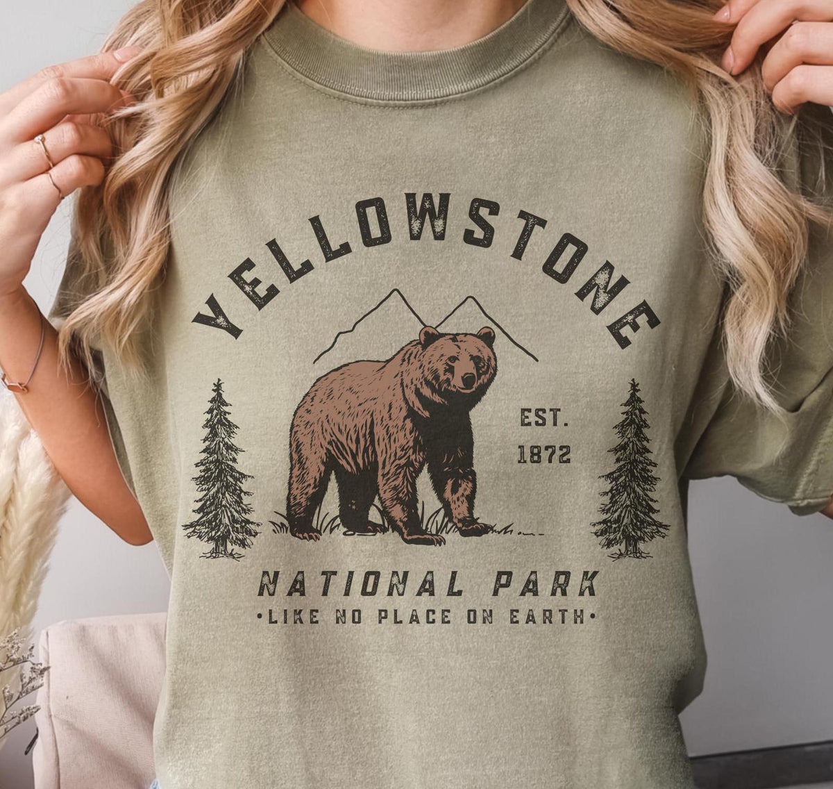 Yellowstone National Park Tshirt Gift Grizzly Bear Tee Graphic Tee – Everyday Comfort · Perfect For Daily Wear