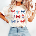 Bow Shirt July 4th Shirt July 4th Tee Independence Day Shirt TShirt Usa Patriotic Tee 4th of July Party TShirt Trendy Usa Celebration Graphic Tee – Soft Feel · Great Gift For Fans
