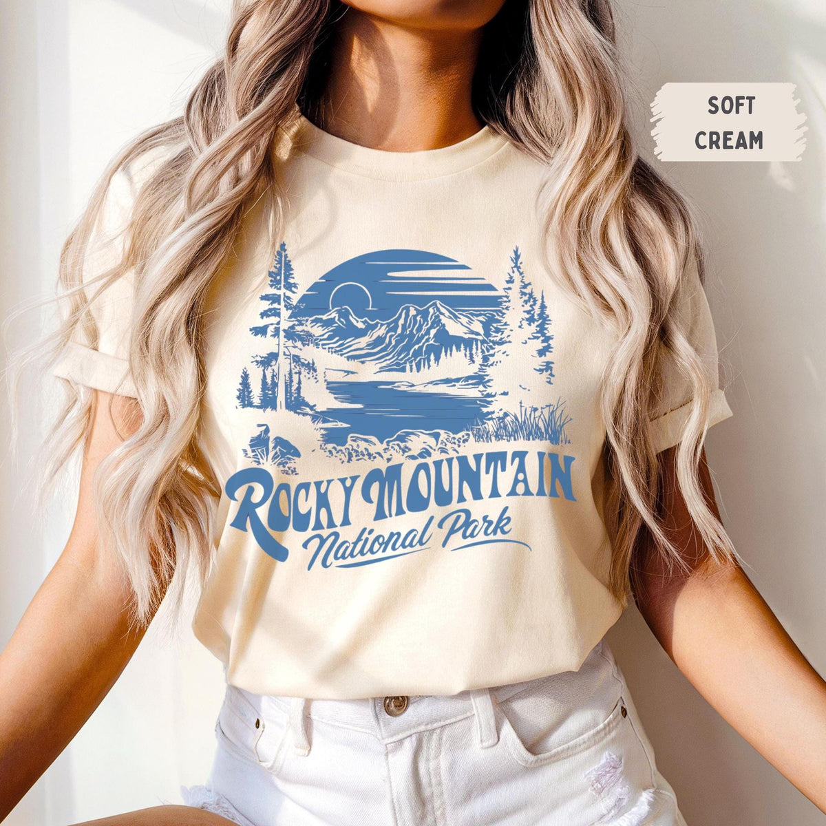 Retro Rocky Mountain National Park Tee Unisex TShirt Mountains Hiking Shirt National Parks Gift Vintage Nature Lover Top Graphic Tee – Soft Feel · High-Quality Print