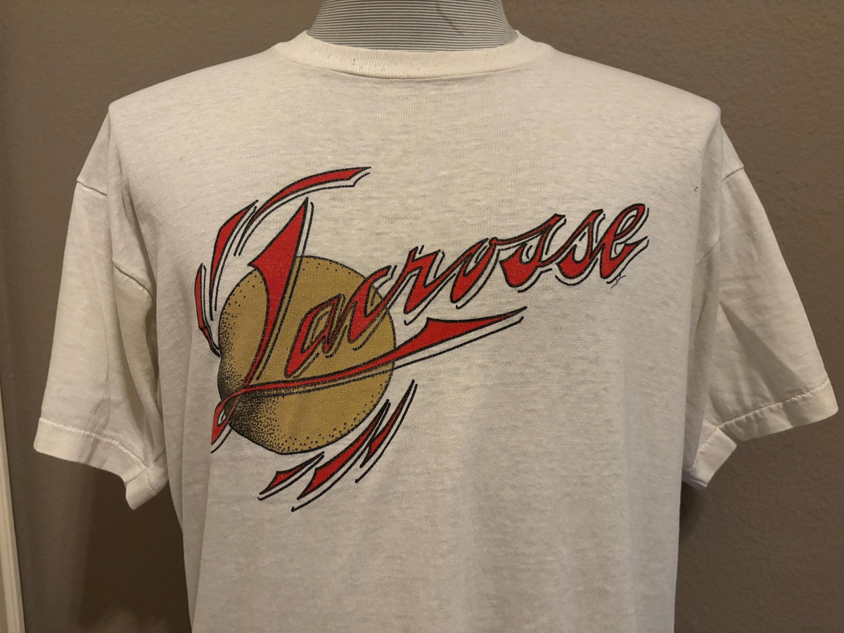 Vintage 80s Lacrosse Ball Sports Athletic Soft Paper Thin Tshirt XL Graphic Tee – Soft Feel · Perfect For Daily Wear