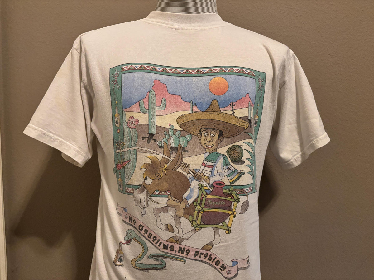 Vintage 90s Manzanillo Mexico No Gasoline No Problem Donkey Tshirt L Graphic Tee – Fan Favorite · High-Quality Print
