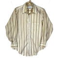 Vintage 197039s Shirt Large White Long Sleeve Button Up Striped Belmont Pacer Graphic Tee – Easygoing Wear · High-Quality Print
