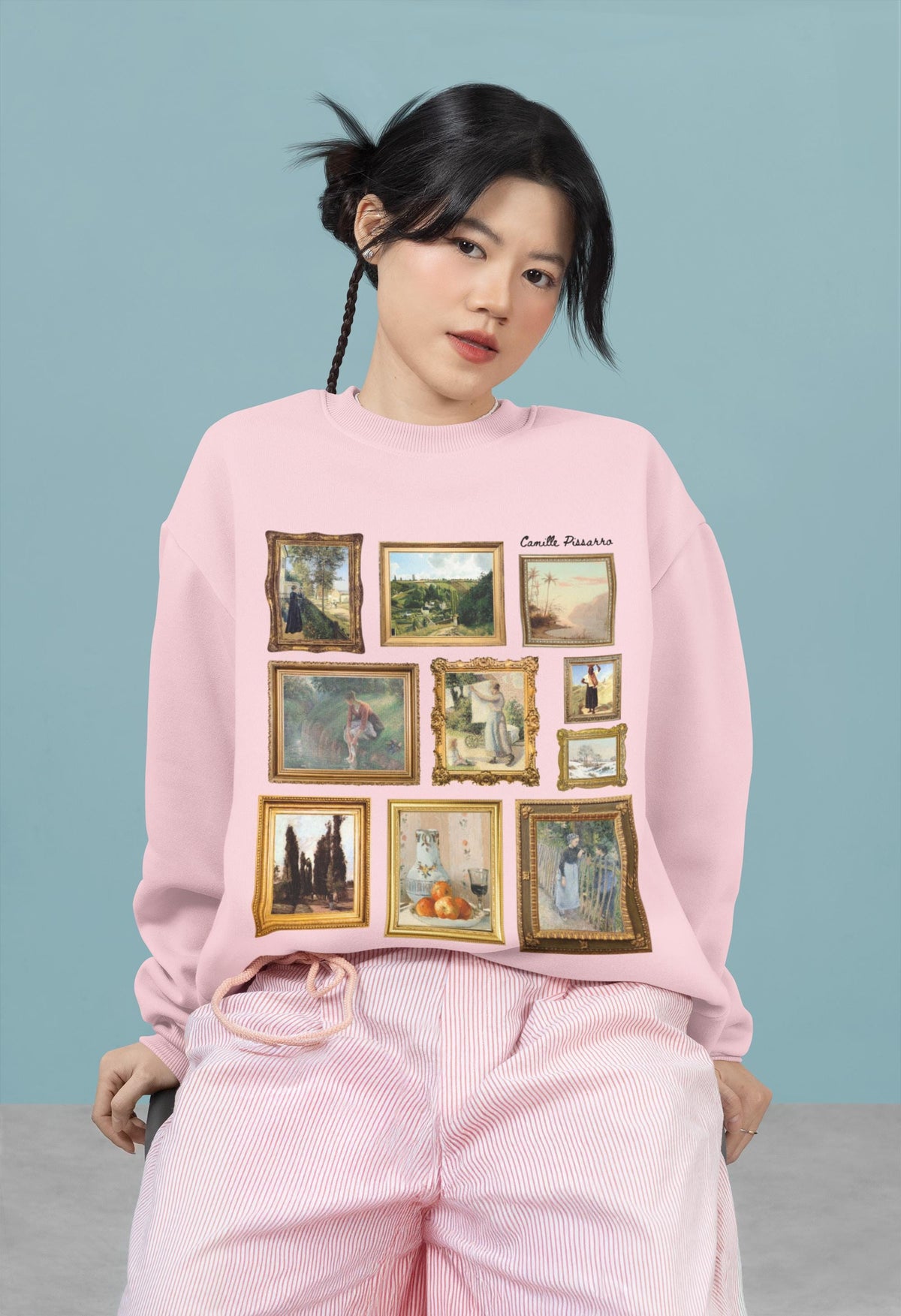 Camille Pissarro Art History Sweatshirt Famous Impressionist Paintings PostImpressionist Art 19th Century Art Humanites Major Present Sweatshirt – Everyday Comfort · Perfect For Daily Wear