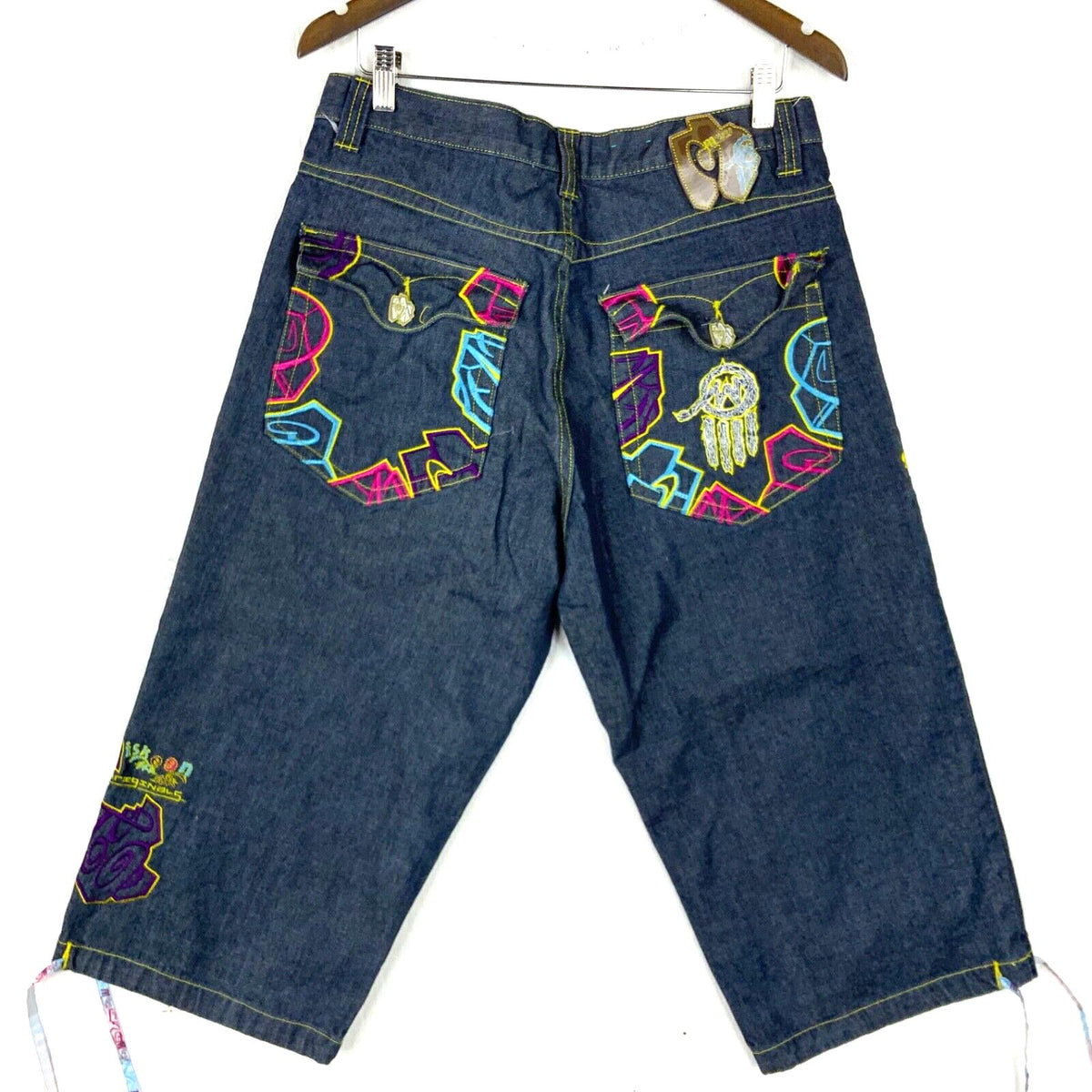 Y2K Miskeen Denim Jean Shorts Size 34 Blue Straight Long Baggy Skate Streetwear Tote Bag – Warm & Stylish · Great Gift For Fans
