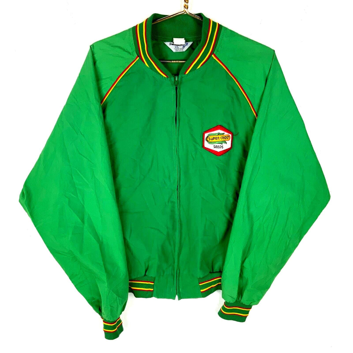 Vintage 1990s Swingster Windbreaker Jacket XL Green Full Zip 90s Graphic Tee – Bold Style · Perfect For Daily Wear