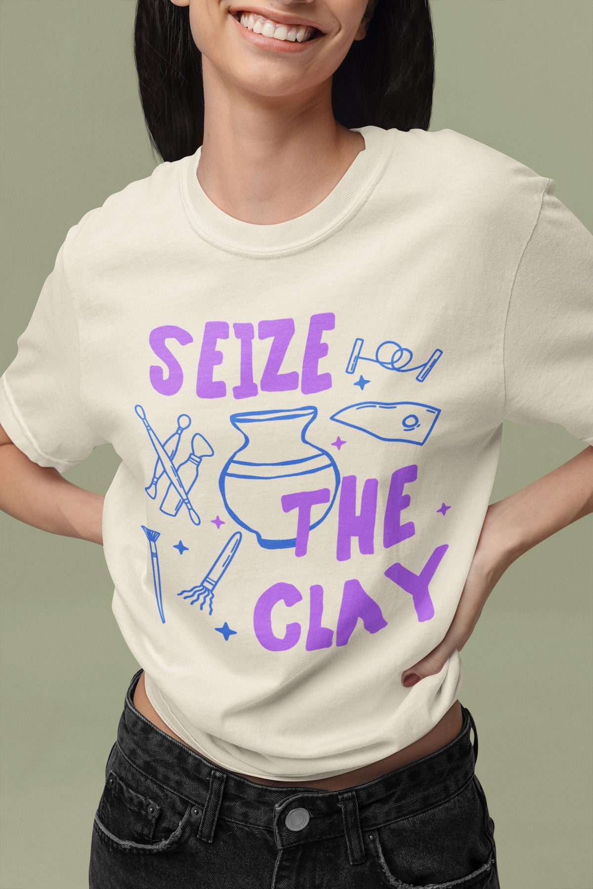Seize the Clay Pottery Lover Tee Shirt for Ceramic Artist or High School Pottery Teacher Cute Mother39s Day Gift for Artist 90s Doodle Vibe Graphic Tee – Warm & Stylish · Top Pick For Any Outfit