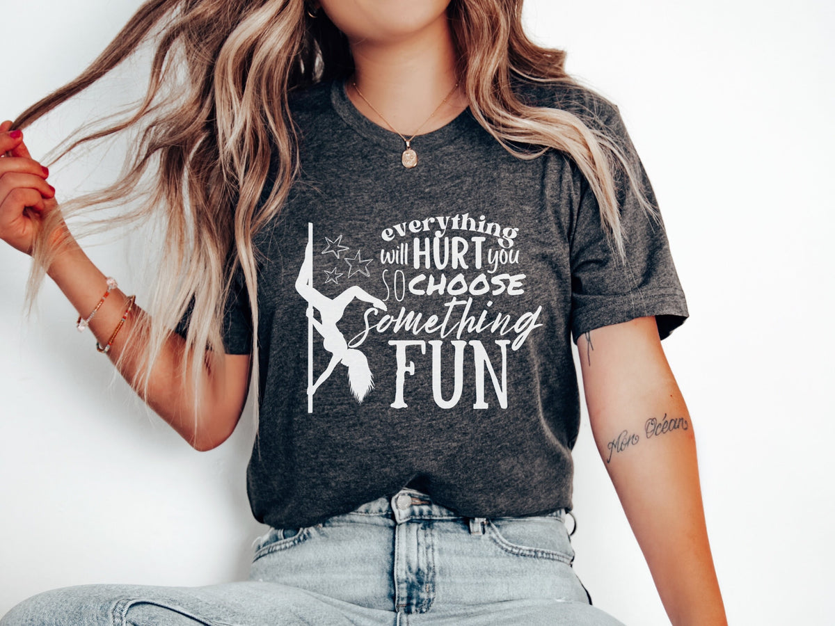 Funny Pole Dancing Womens T shirt Cute Pole Inversion Shirt Funny Shirt for Her Gift for Pole Dancer Pole Dance Wear Top Shirt for Pole Graphic Tee – Aesthetic Look · Great Gift For Fans