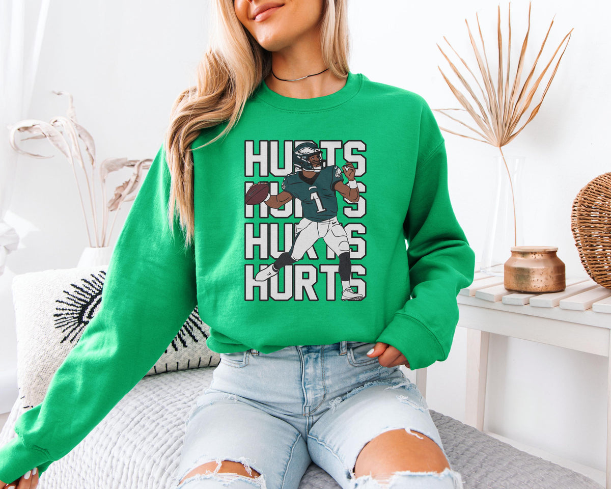 Hurts American Football Quarterback Graphic T Shirt Unique Football Fan Tee Vintage Style Football Shirt Game Day Athletic Sports Tee Graphic Tee – Aesthetic Look · Trending Graphic Apparel