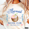 Mermaid Social Club Shirt Summer Beach Lover Shirt Ocean Lover Gift Coconut Cocktail Vacation Shirt Coastal Aesthetic Graphic Tee – Warm & Stylish · Top Pick For Any Outfit