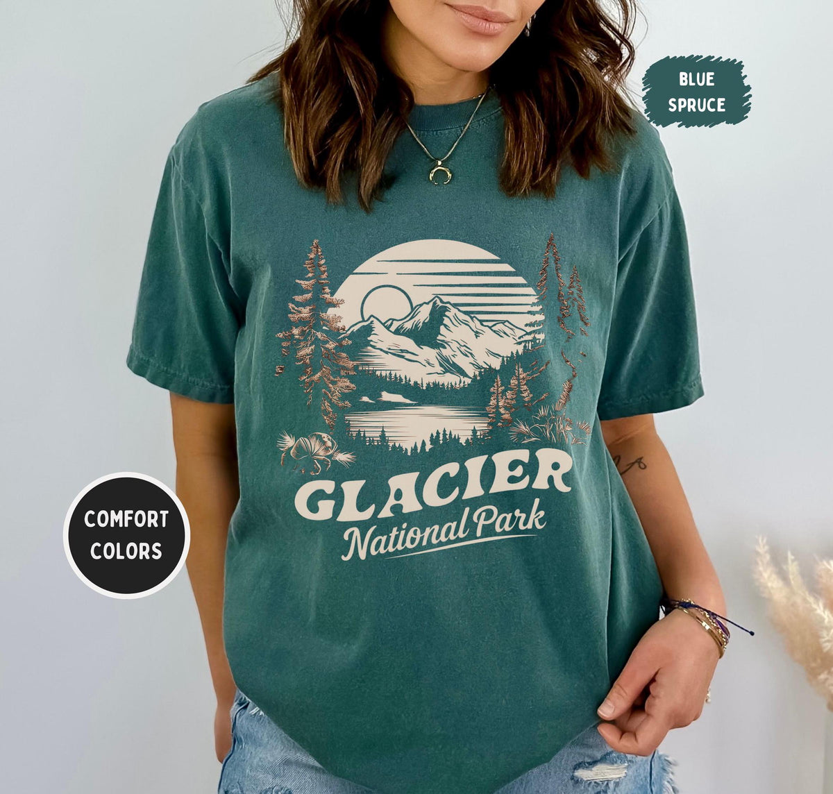 Glacier National Park Comfort Colors Tshirt Unisex Tee Mountain Graphic Shirt Nature Lover Gift Adventure Apparel Graphic Tee – Premium Graphic · Top Pick For Any Outfit