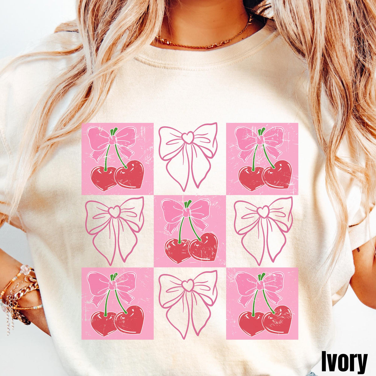 Coquette Cherries Shirt Pink Bow Checkered Cherry Shirt Preppy Summer Fruit Tee Farmers Market Shirt Cherry Aesthetic Graphic Tee – Cozy Vibes · Great Gift For Fans