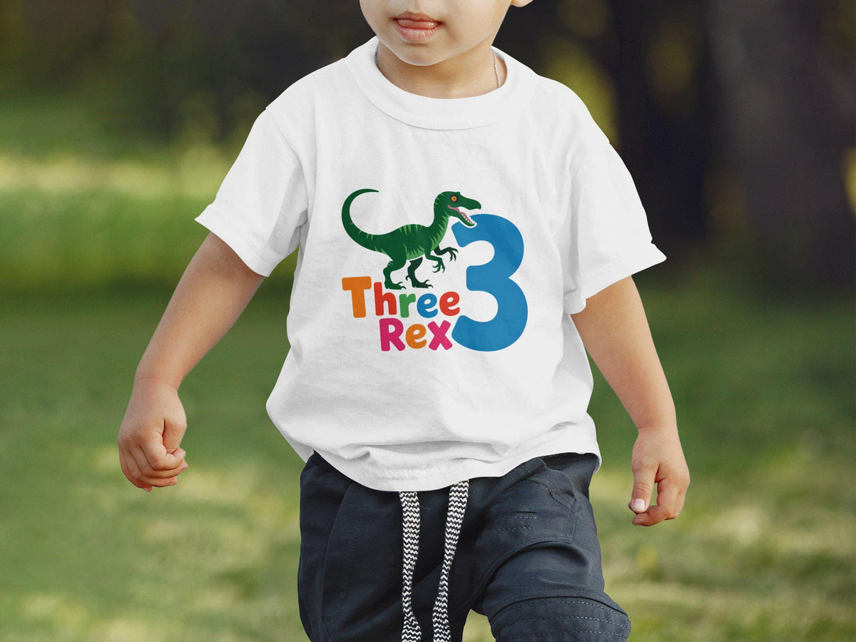 Three Rex Birthday TShirt for Boys Dinosaur Theme Birthday Shirt 3rd Birthday Outfit Boys Three Year Old Birthday Tee Graphic Tee – Fan Favorite · Perfect For Daily Wear