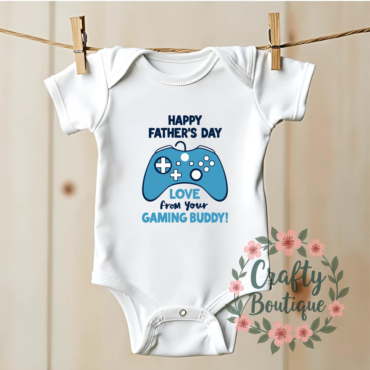 Happy Fathers Day Daddy39s Gaming Buddy Funny Newborn Baby Gift Cute Baby Grow Vest Son Gamer Dad Tee New Baby Romper Sleepsuit 1210 Graphic Tee – Premium Graphic · Top Pick For Any Outfit