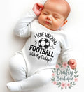 I Love Football With Daddy Funny Newborn Baby Gift Baby Grow Vest Our First Fathers Day Love Dad Tee New Baby Footy Sleepsuit 1203 Graphic Tee – Aesthetic Look · Must-Have Style