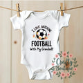 I Love Watching Football With Grandad Funny Newborn Gift Baby Grow Vest Our First Fathers Day I Love Grandad Football Fan Gift 1202 Graphic Tee – Bold Style · Must-Have Style