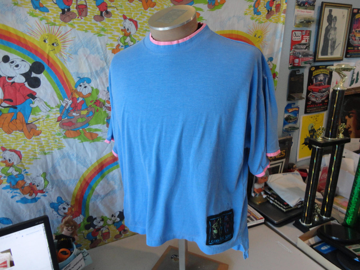 Vintage 8039s EXPRESS Cannibal Surf Blank Blue Pink Surfing T Shirt L Graphic Tee – Feel-Good Design · Top Pick For Any Outfit