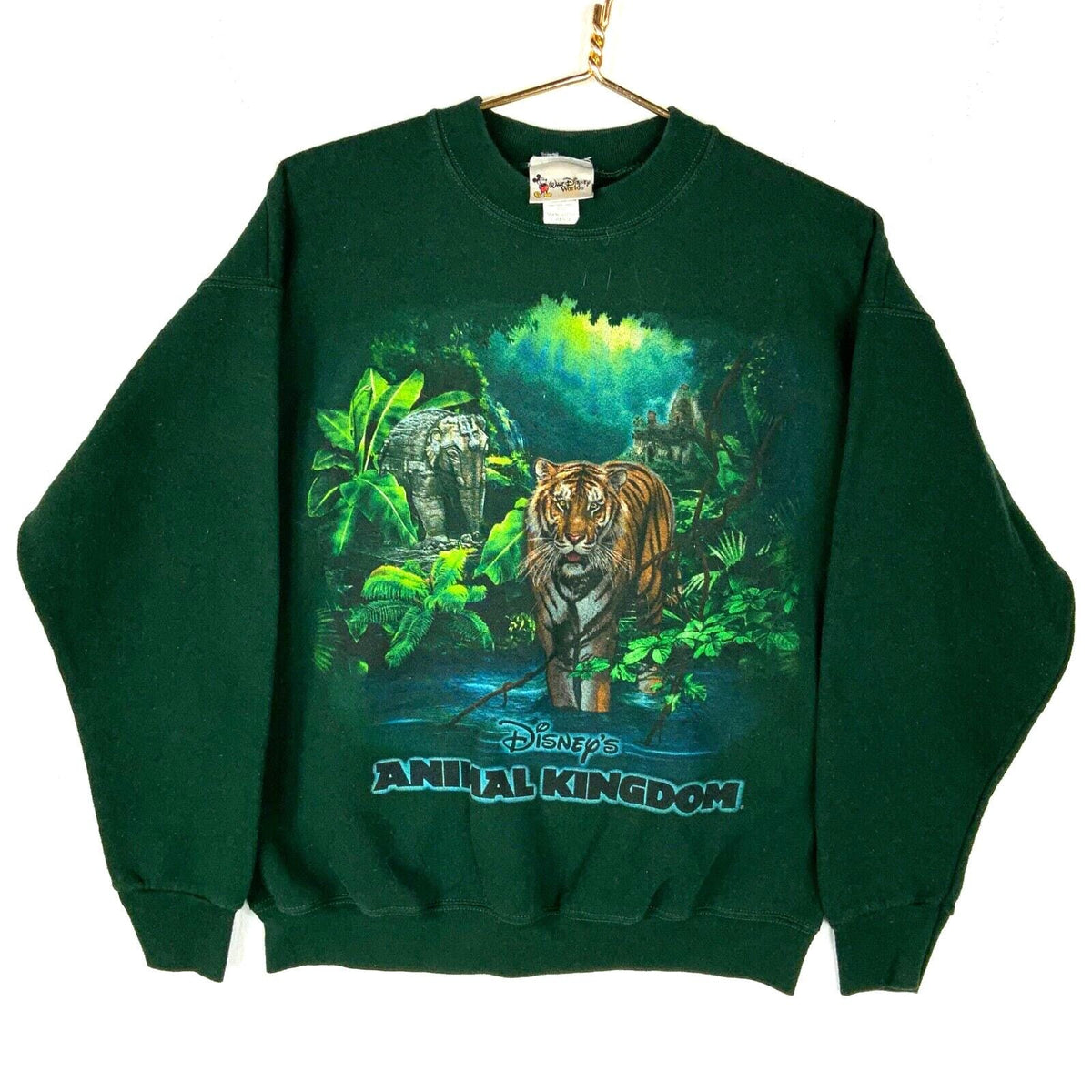 Vintage Disneys Animal Kingdom Sweatshirt Crewneck Large Green Made In Usa 90s Sweatshirt – Warm & Stylish · Must-Have Style