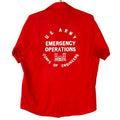 Vintage US Army Emergency Operations Shirt Large Red Short Sleeve Button Up Graphic Tee – Bold Style · Great Gift For Fans