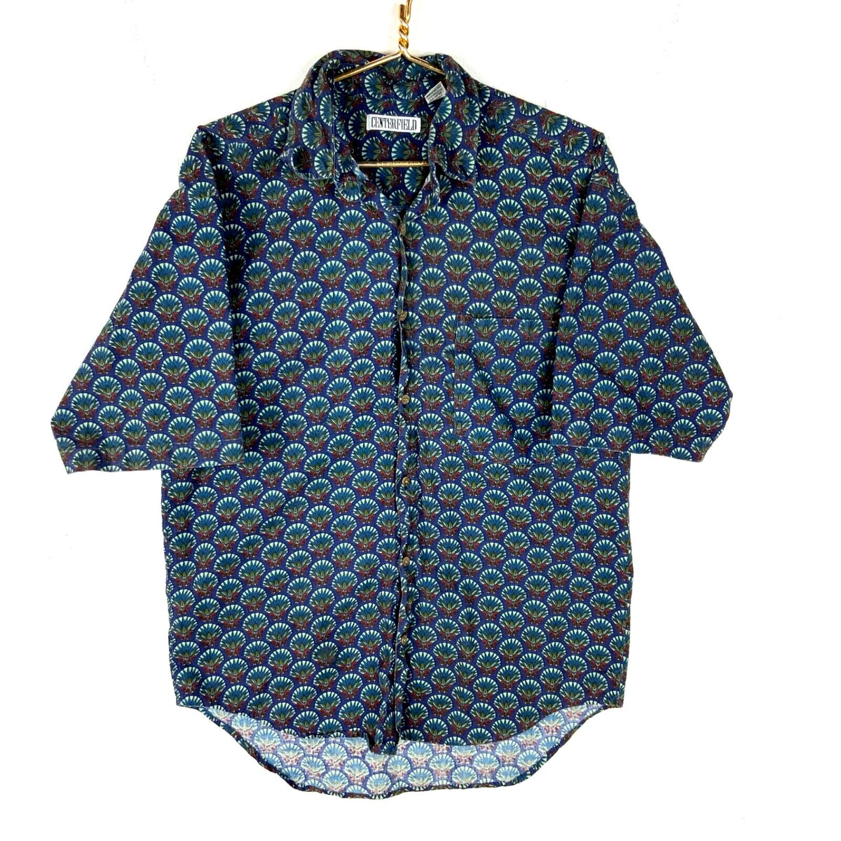 Vintage Hawaiian Shirt Medium Blue Short Sleeve Button Up Pattern Graphic Tee – Soft Feel · Perfect For Daily Wear