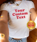 Custom Text Baby Tee AestheticY2k Style Slogan TeePersonalized 90s Top Slogan BabyTee GiftAny Text Retro Crop TopCustom Sorority College Graphic Tee – Bold Style · Top Pick For Any Outfit
