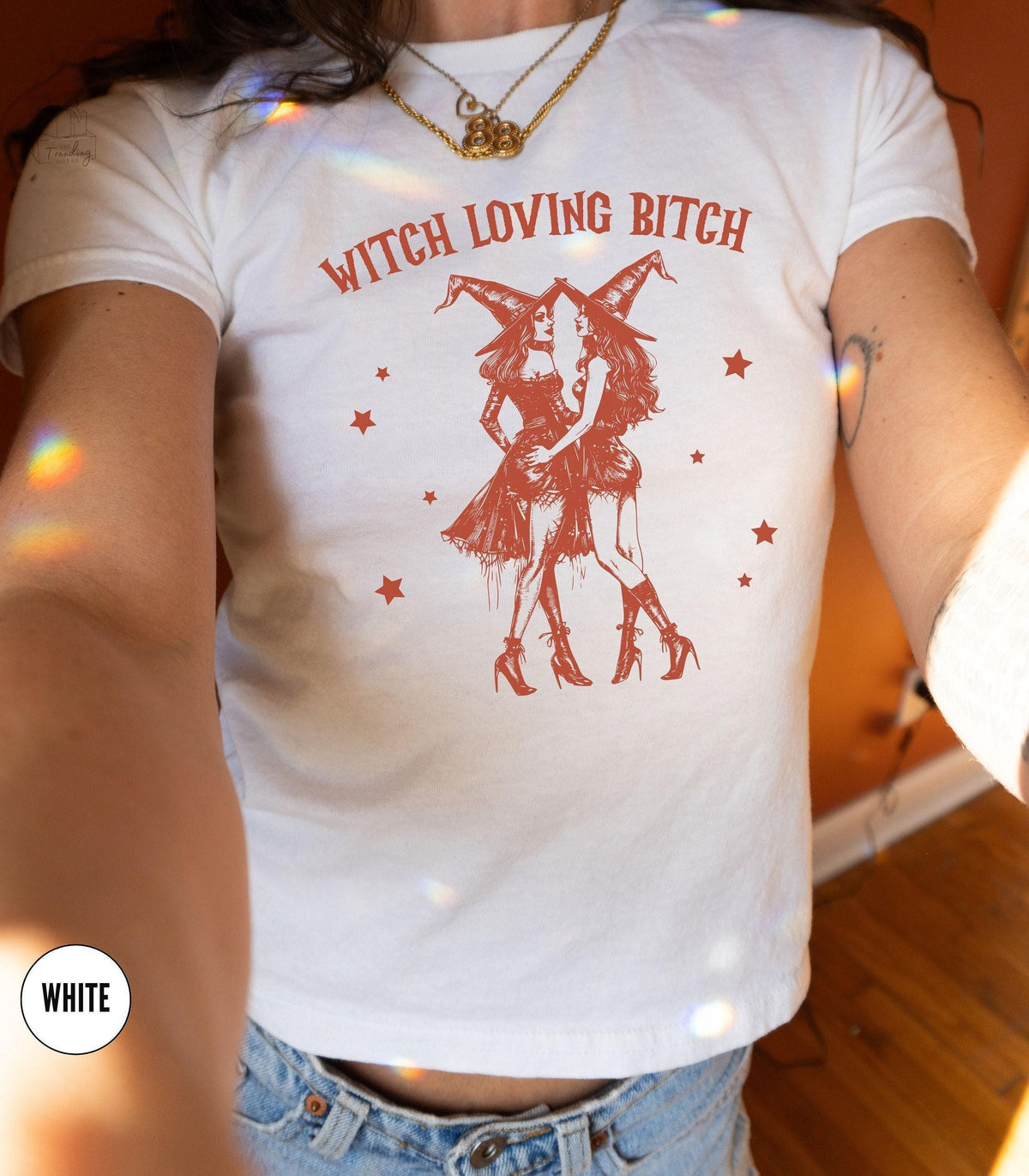 Lesbian Witch Halloween BabyTee Y2KWitchy TeeSapphic ShirtWLW Gift IdeasFemme Lesbian PrideQueer HalloweenButch Bait 1692 Salem Witch Graphic Tee – Cozy Vibes · High-Quality Print
