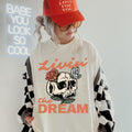 Livin the Dream Skull Shirt Boho Hippie Aesthetic Shirt Retro Grunge Graphic Tee Shirt Band Tee Retro Vintage Tshirt Graphic Tee – Cozy Vibes · Top Pick For Any Outfit