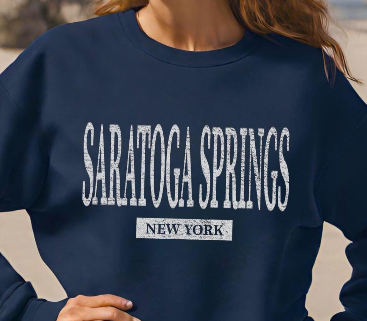Saratoga Springs Sweatshirt Womens New York Shirt Crewneck Pullover Gifts Sweatshirt – Cozy Vibes · High-Quality Print