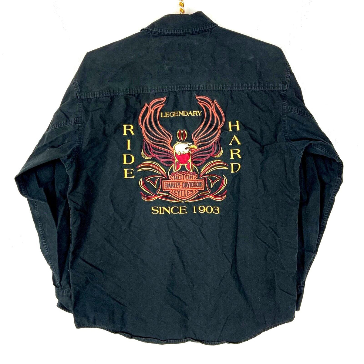 Harley Davidson Shirt Medium Black Long Sleeve Button Up Motorcycles Eagle Y2K Graphic Tee – Feel-Good Design · Top Pick For Any Outfit