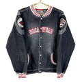 Y2K Rocawear Denim Jean Jacket Women39s XL Black Snap Button Embroidered Graphic Tee – Premium Graphic · High-Quality Print