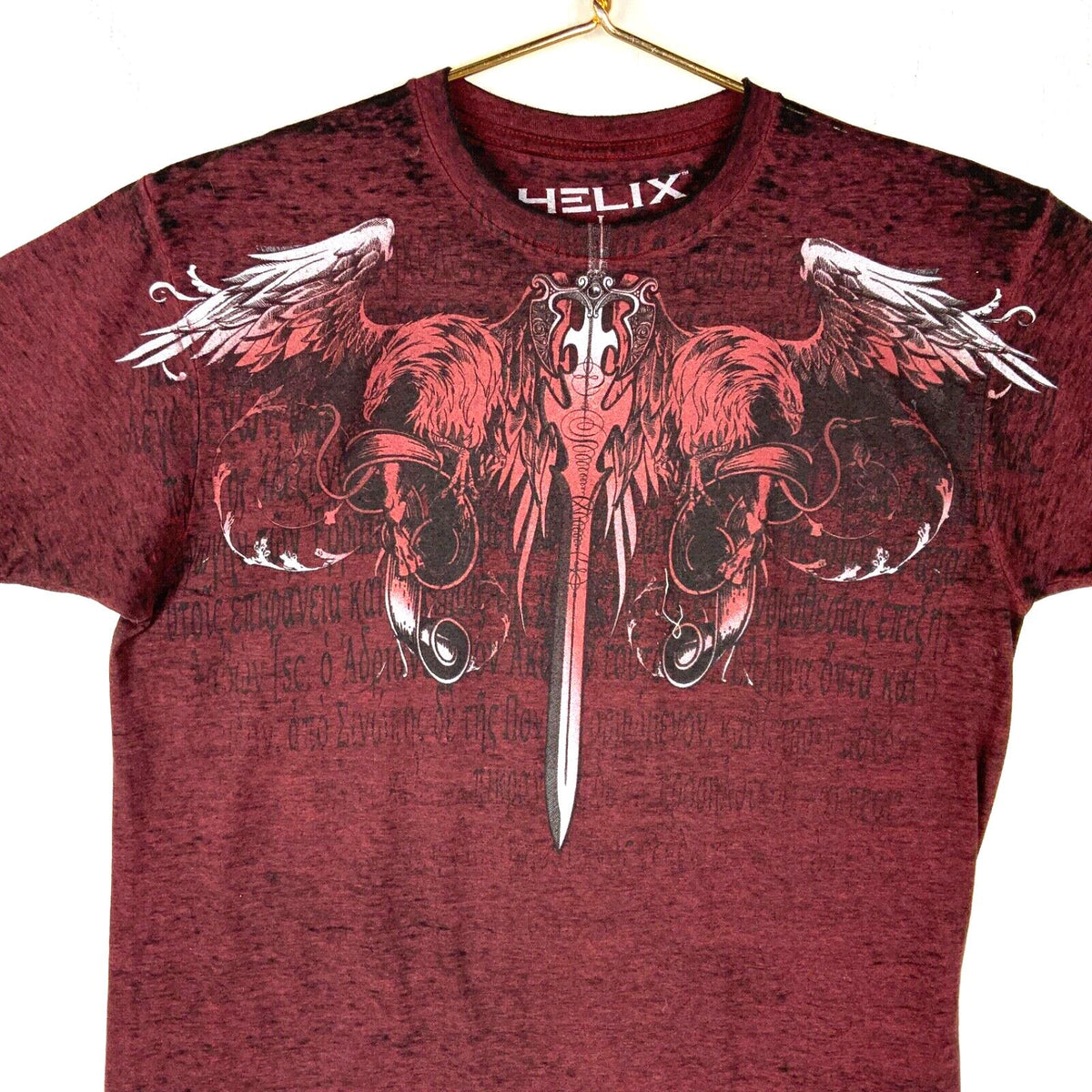 Y2K Helix TShirt Size Large Red Streetwear All Over Print Phoenix Swords Graphic Tee – Cozy Vibes · Top Pick For Any Outfit
