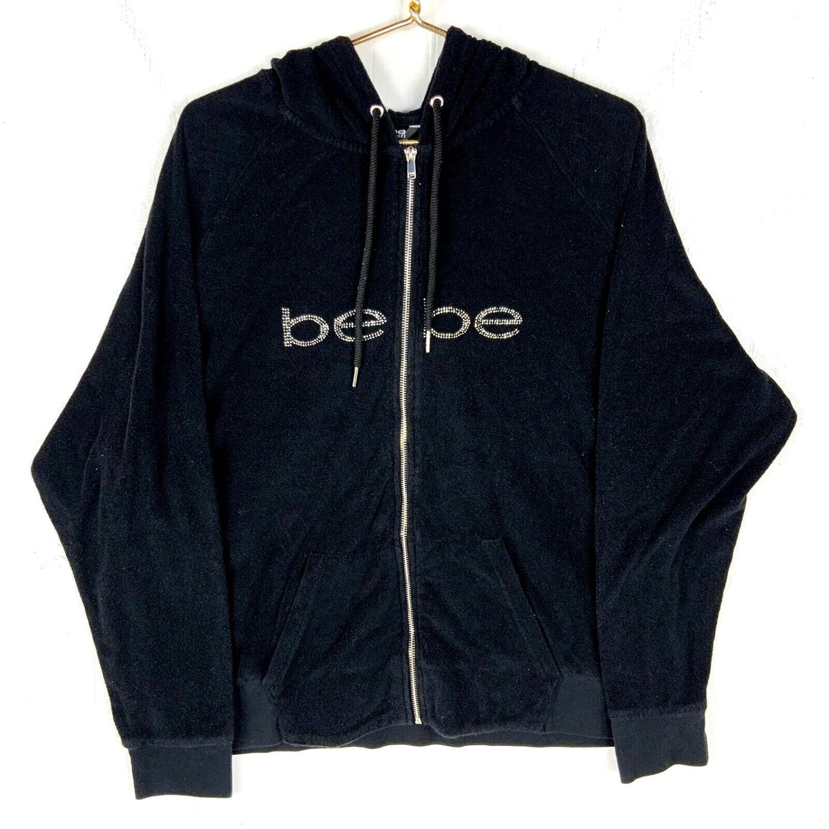 Bebe Terry Cloth Women39s Sweatshirt Hoodie 3XL Black Full Zip Bedazzled Hoodie – Soft Feel · Great Gift For Fans