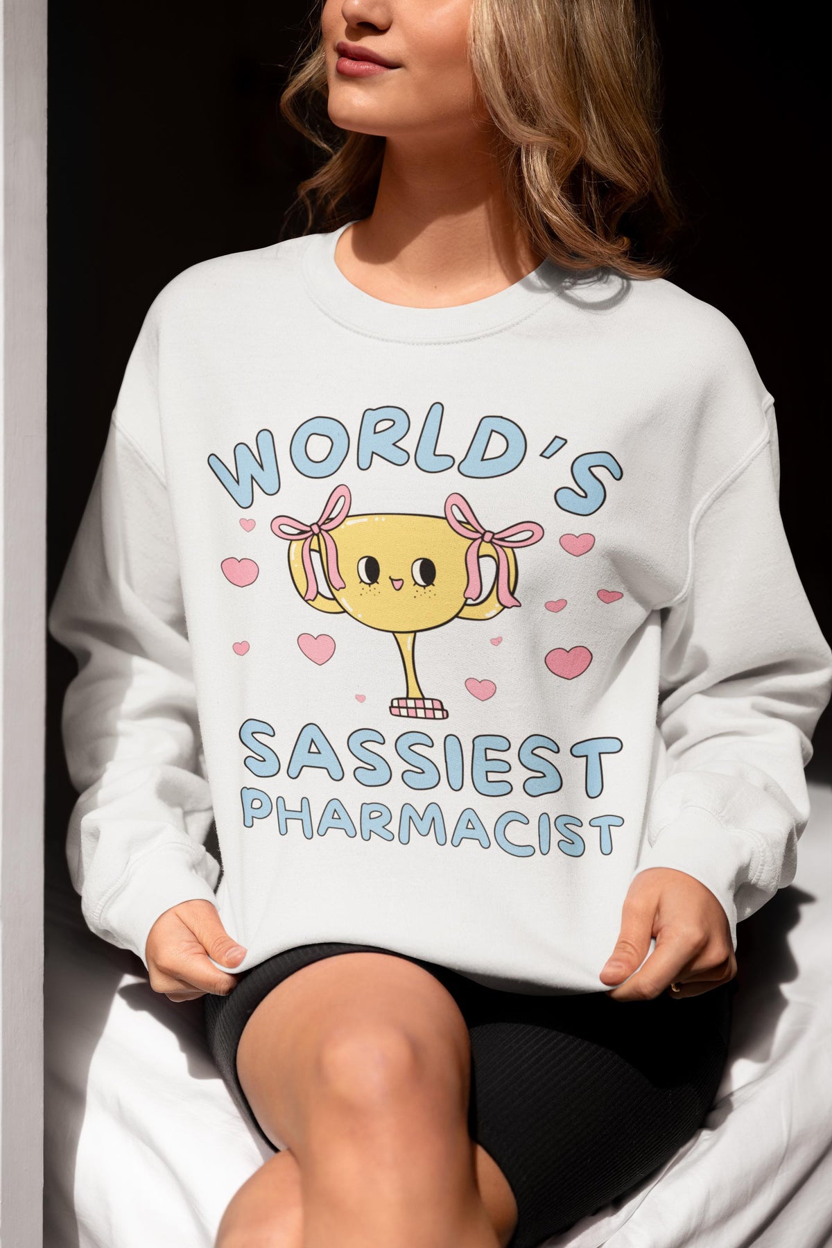 Funny Pharmacist Sweatshirt with Hearts Pharmacy Tech Shirt Medical Student Gift Graduation Gift for Pharmacist New Pharmacist Present Sweatshirt – Fan Favorite · Must-Have Style