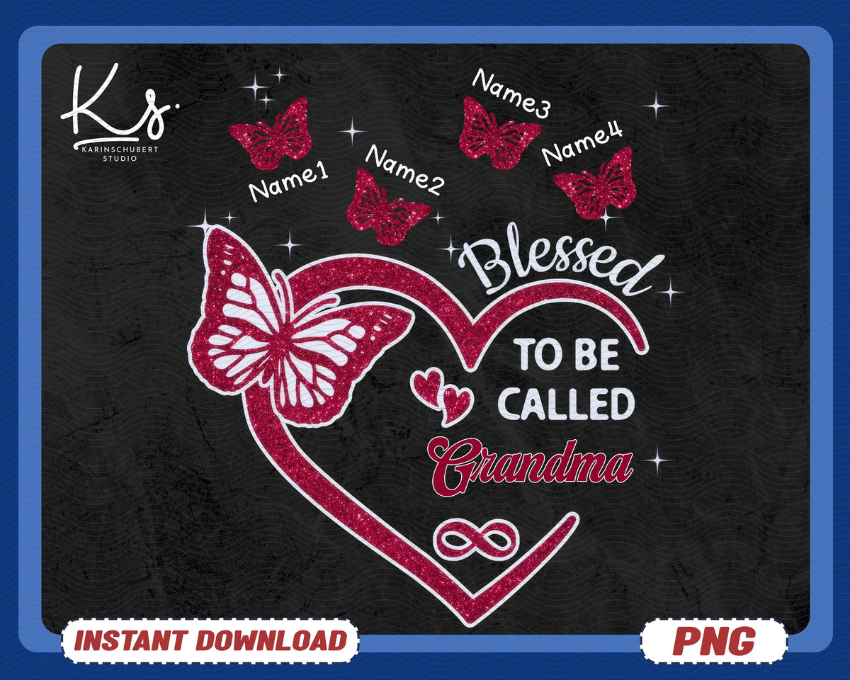 Blessed To Be Call Grandma Png Infinity Heart Love Png Heart Butterflies Png Grandma Life Happy Mother39s Day Png Birthday Gift For Mom Graphic Tee – Bold Style · Top Pick For Any Outfit