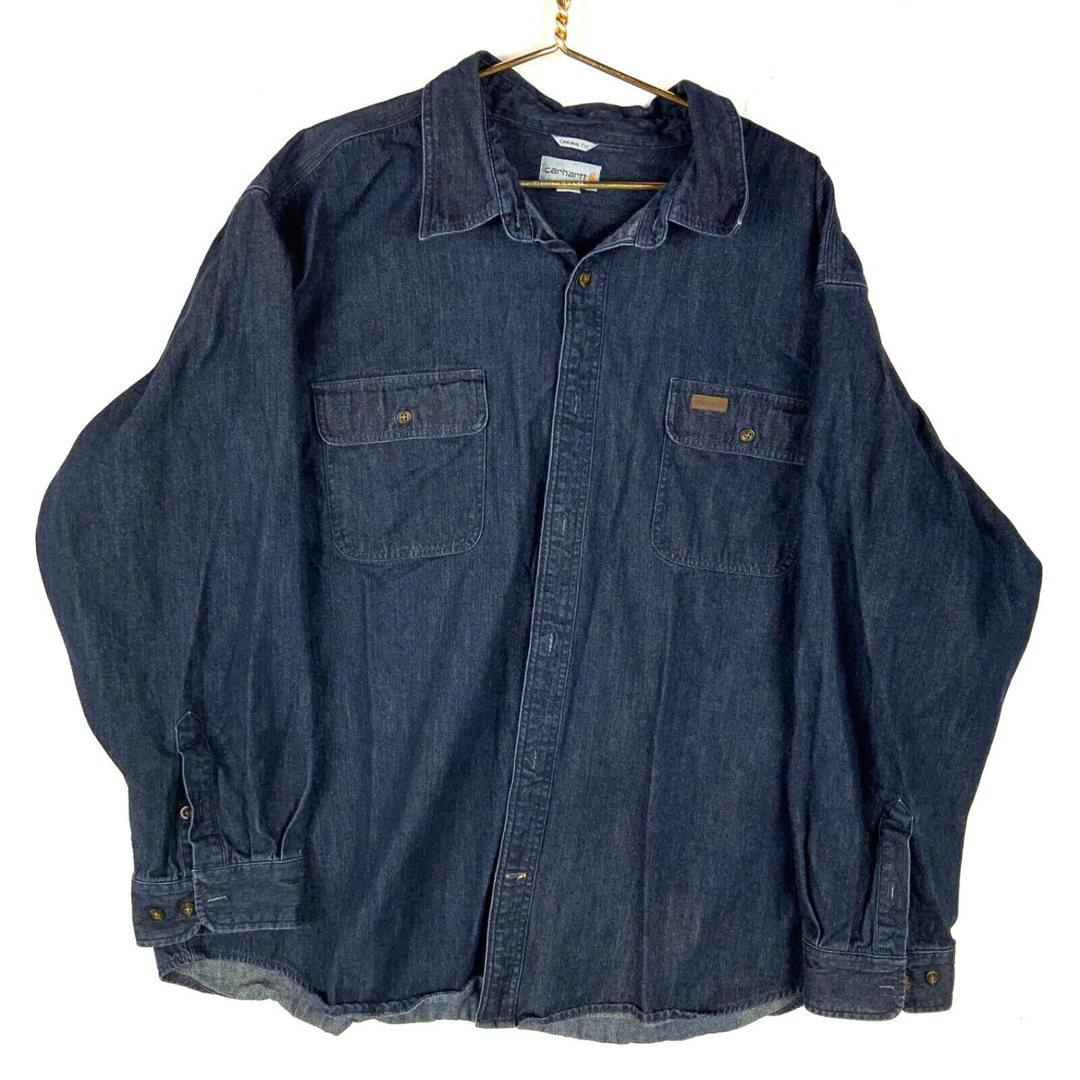 Carhartt Denim Shirt Size 3XL Blue Button Up Long Sleeve Work Wear Original Fit Graphic Tee – Warm & Stylish · Must-Have Style