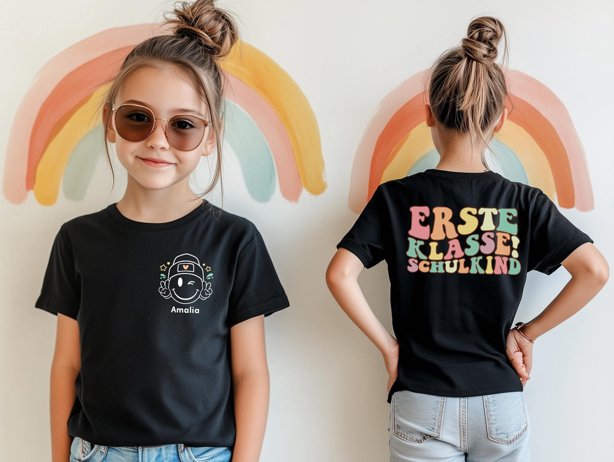 Personalisiertes Shirt zur Einschulung Schulkind 2025 Geschenkidee zum 1 Schultag fr Jungen MdchenErster Schultag T Shirt Graphic Tee – Warm & Stylish · Must-Have Style