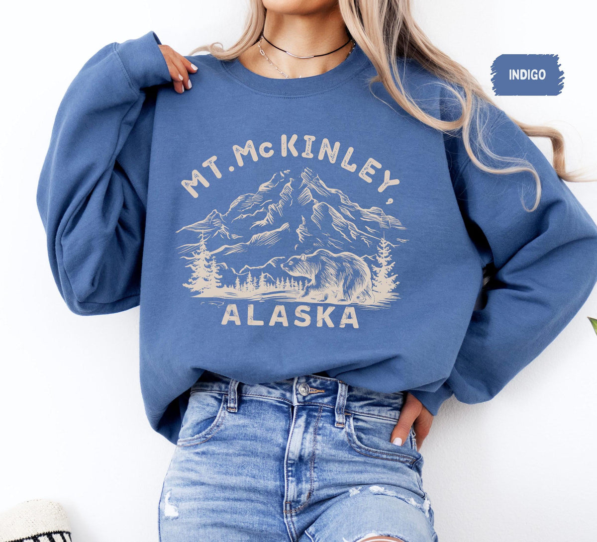 Mount McKinley Sweatshirt Unisex Heavy Blend Crewneck Mountain Lover Gift Hiking Apparel Outdoor Adventure Clothing Nature Landscape Sweatshirt – Bold Style · Trending Graphic Apparel