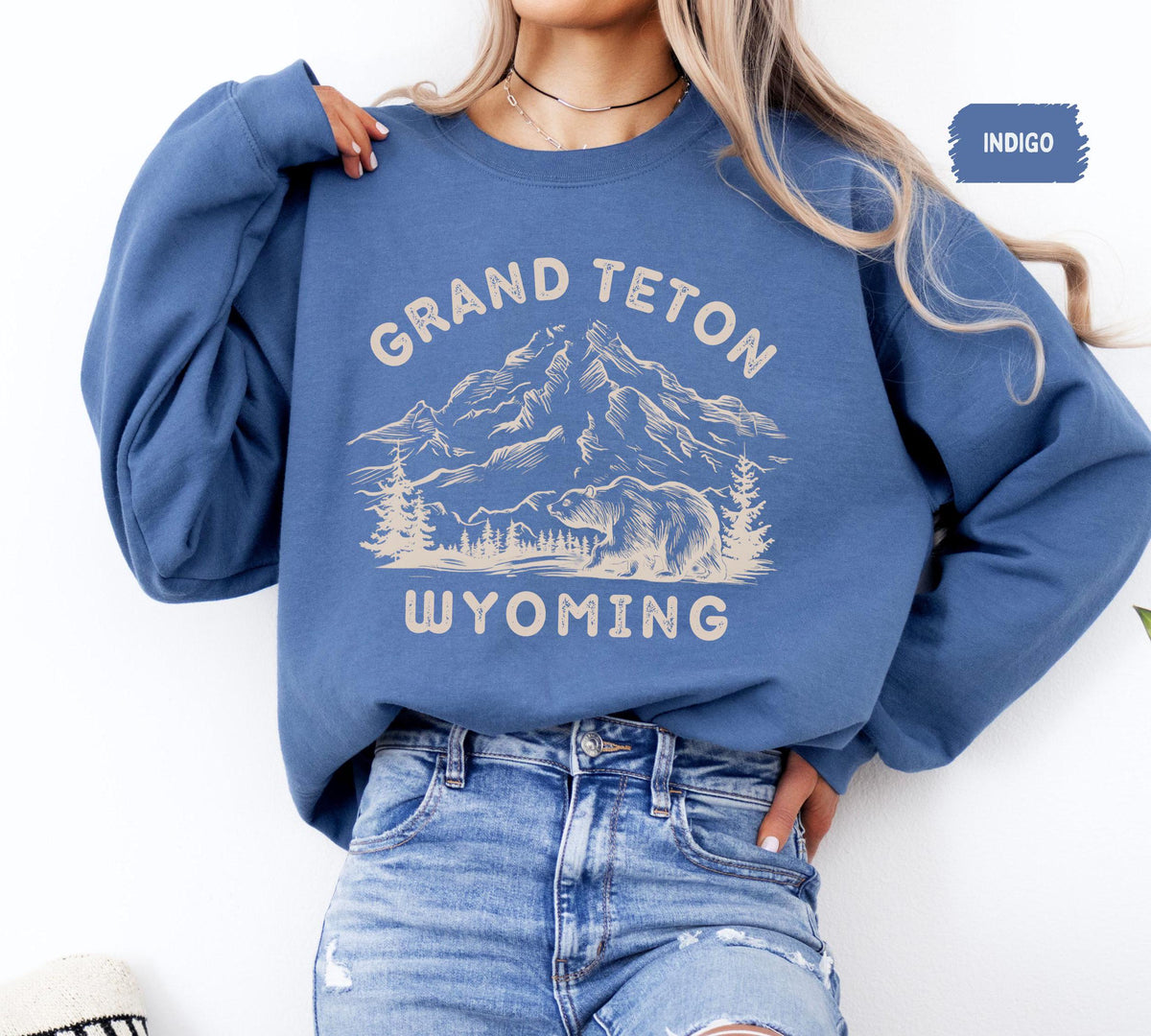 Grand Teton National Park Sweatshirt Mountain Lover Gift Outdoor Enthusiast Apparel Wyoming Nature Jumper Hiking Adventure Pullover Sweatshirt – Soft Feel · Must-Have Style