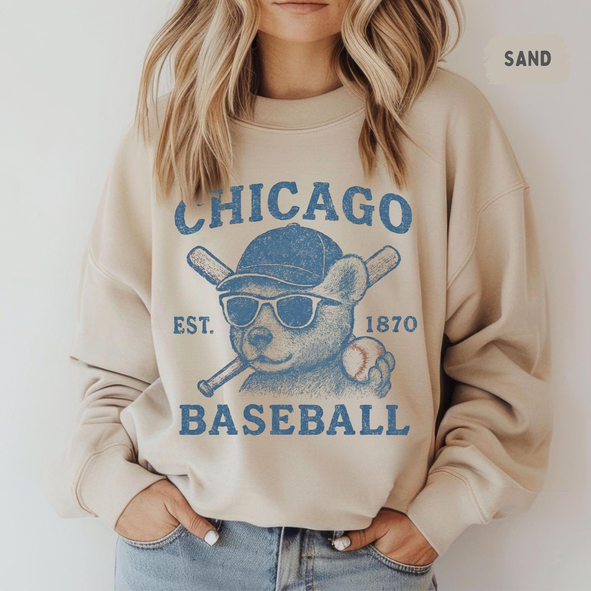 Retro Chicago Baseball Sweatshirt Vintage Chicago Crewneck Baseball Fan Cub Jumper Classic Chicago Fan Pullover Baseball Team Sweatshirt – Feel-Good Design · Top Pick For Any Outfit